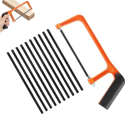 Kleine Handzaag met 10 Verwisselbare Bladen voor Hout, Metaal en Plastic - Ideaal voor Precisiewerk en Hobbyprojecten