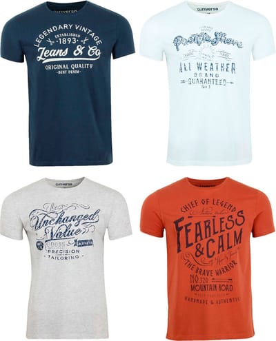 riverso Heren T-Shirt RIVLeon 4 Pack regular fit Veelkleurig M Ronde Hals Volwassenen - gemaakt van 100% katoen