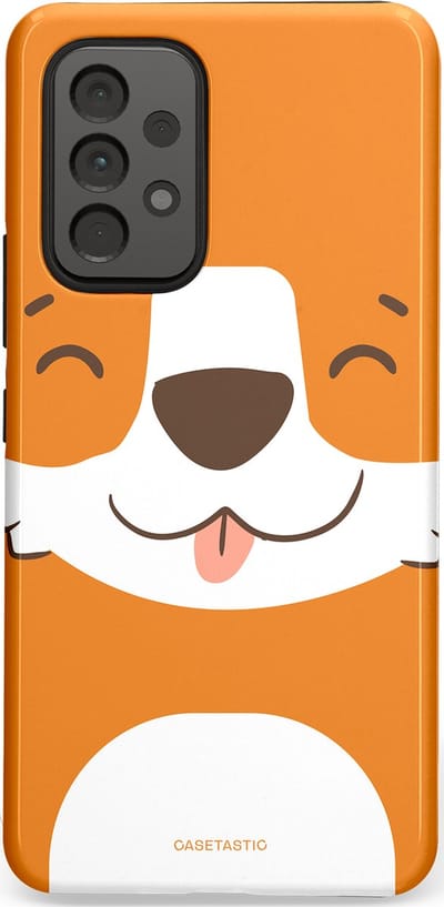 Casetastic hoesje geschikt voor Samsung Galaxy A53 (2022) 5G - Dubbellaagse bescherming - Knuffelkopjes vos - Fashion Case - Oranje Wit