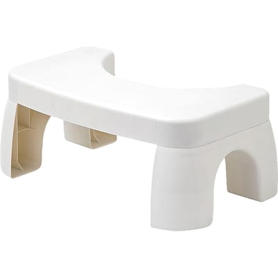Tabouret de toilette antidérapant et améliorant la posture, en polypropylène, pour bureau, blanc blanc
