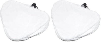 Microvezel Pads - Reinigingsdoeken Set - Stoomreinigen Vloeren - Driehoekige Bevestiging - 2 Stuks - Grijs