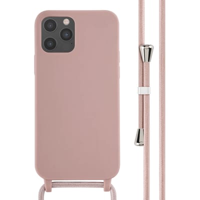 imoshion Hoesje - Geschikt voor Apple iPhone 12 Pro / 12 - Siliconen hoesje met koord - Sand Pink