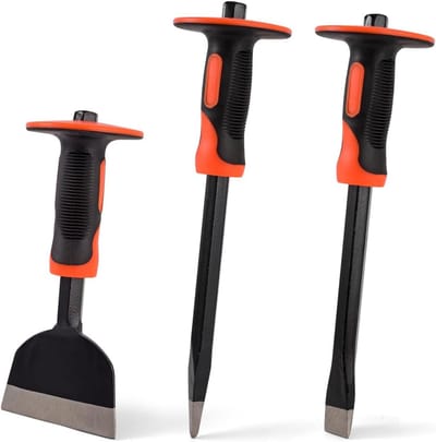 Metselwerk beitel set - Beton gereedschap - Muren breken - Met handbescherming - 318 cm lengte - Metaal