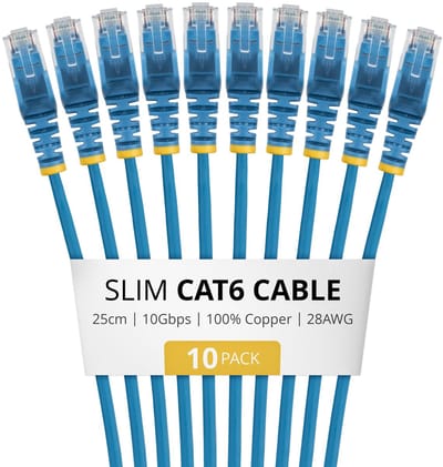 StarTech.com N6PAT25CMBLS10PK netwerkkabel Blauw 0,25 m Cat6 U/UTP (UTP)