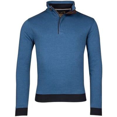 Baileys Trui Half Zip 2-Tone Jacquard Interlock Doubleface Sweat Bright Blue / male