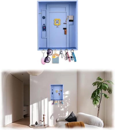 Handgemaakte houten sleutelhouder in paars, schattige wanddecoratie, perfect cadeau voor fans van de populaire tv-show, unieke sleutelhaken voor een gezellige uitstraling
