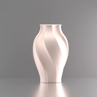 3d-gezellig Elegantie - Vaas - Beige - Maat 25 cm - Kunststof - Modern - Bloemenvaas -100% gerecycled PLA (bioplastic)