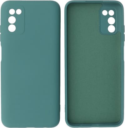 Hoesje Geschikt voor Samsung Galaxy A03s - Fashion Telefoonhoesje Backcover - Siliconen Hoesje - Donker Groen