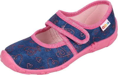 Slippers, pantoffels voor meisjes met klittenband in hartjes LEMIGO 26