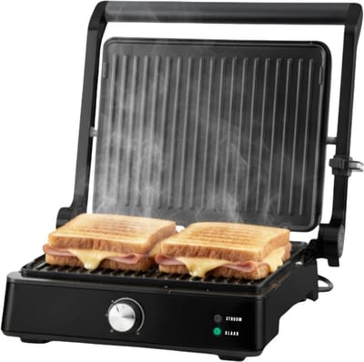 SAVI® Contactgrill met uitneembare platen - Contactgrill - Multi grill - Zwart - ‎35cm x 32cm x 15cm