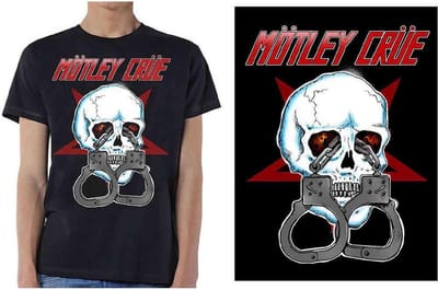 Motley Crue - Skull Cuffs 2 Heren T-shirt - M - Zwart