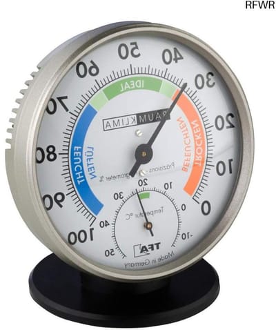 RFWR® Precisie Thermo-Hygrometer voor Binnenklimaatbeheersing - Analoog Met Comfortzones