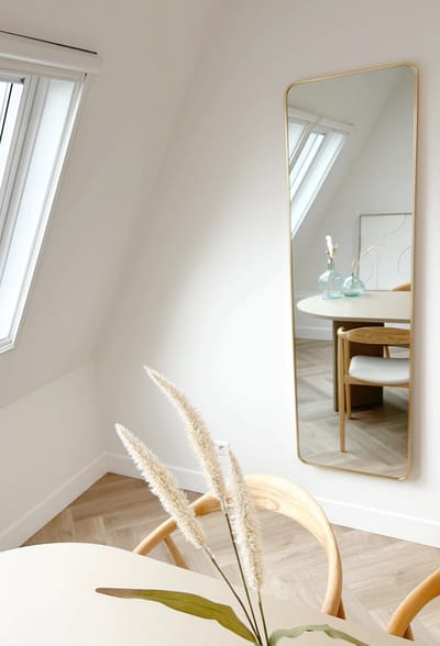 Nordic Style® Rechthoekige spiegel 170x50cm - Zacht Goud - Scandinavische Spiegels - Vierkant - Pas spiegel - Staande spiegel - Kleedkamer spiegel - Pas
