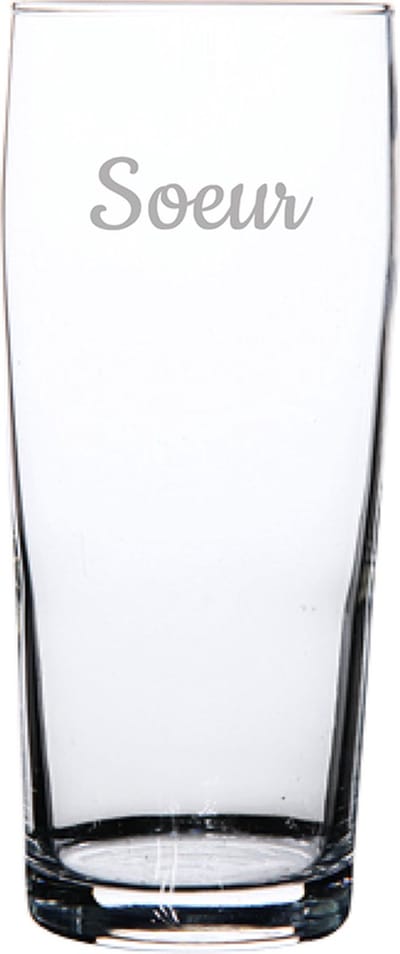 Bierfluitje gegraveerd - 19cl - Soeur