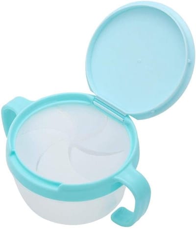 Allecta - Lekvrije snackcontainer met handvatten voor onderweg en thuis (blauw)