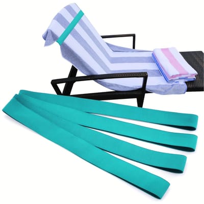 1 pièce Bande de serviette de plage Pince élastique pour serviette pour chaises de plage et chaises longues de piscine, Pinces pour serviette de plage pour chaises de croisière, Extensible et durable cyan