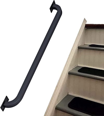 Trapleuning - Wandgreep - Veiligheid Binnen - Smeedijzeren Constructie - 120cm - Zwart