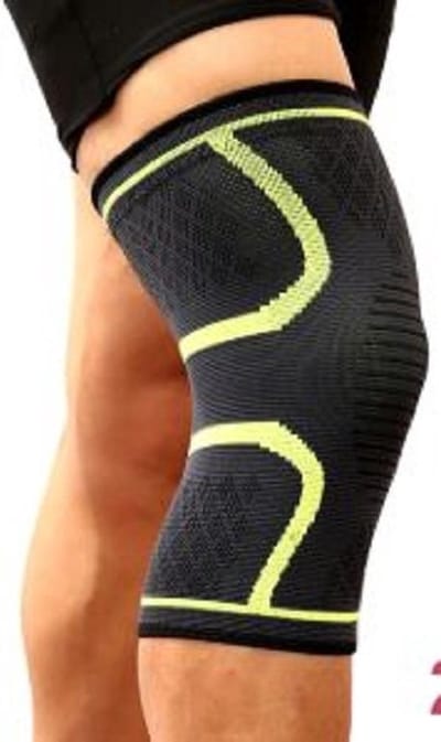 *** Heble® - "Kniebrace \ M \ Zwart-Geel ***
