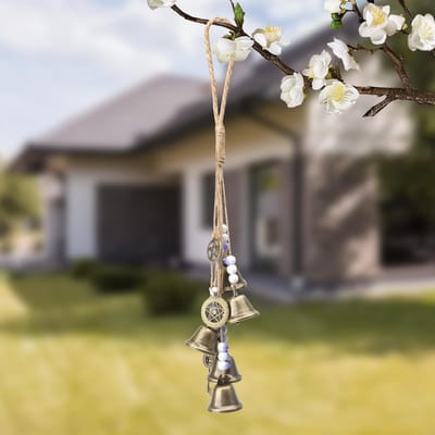 Hanging Wind Chime voor Buiten - Metalen Klok en Geluksbel voor Tuin, Terras en Raamdecoratie