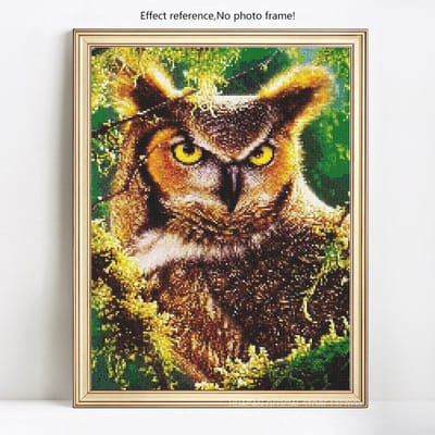 Peinture de diamant 5D à faire soi-même, broderie complète d'animaux ronds, image en strass, vente en gros 20X30 beige