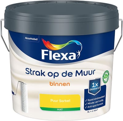 Flexa - Strak Op De Muur Binnen Mat - Puur Sorbet - Mengverf - 5 L