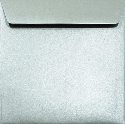 Metallic (parelmoer) zilveren enveloppen vierkant K4-156 - 156 x 156 mm - 25 stuks - NK natgelijmde - 120 gram - Majestic - Netuno