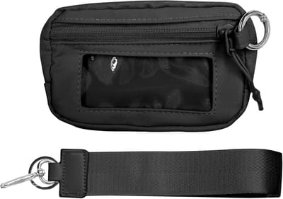 Thijox - Iris Handtas 2e Generatie Polsband Handtassen voor Vrouwen - Waterdichte Nylon Sleutelhanger Ritsportemonnee, Draagbare Polsportemonnee - Zwa