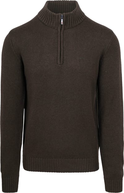 NZA Half Zip Trui Wolmix Adan Donkerbruin - Maat 3XL - Heren - Quarter zip