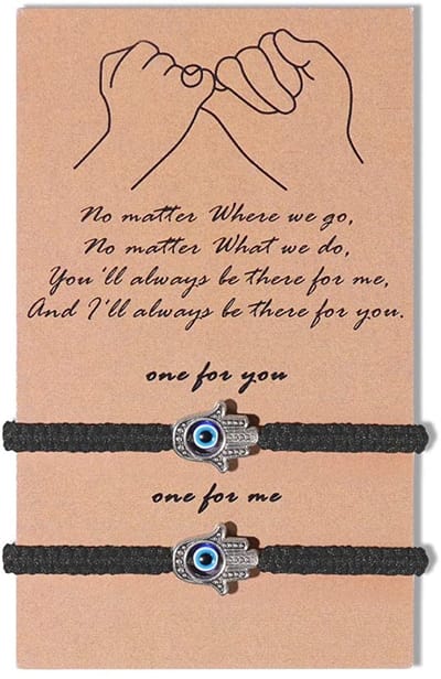 Bixorp Friends Vriendschapsarmbandjes voor 2 met Hamsa Hand - BFF Armband Meisjes - Best Friends Armband Vriendschap Cadeau voor Twee