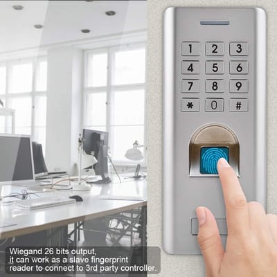Toegangscontrole Systeem - Vingerafdruk Deur - Veilige Toegang - IP66 Waterdicht - 10x10x10 cm - Zwart