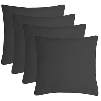 Stof Textile sierkussen Nelson - 4x - donkergrijs - 40 x 40 cm - bank kussens - zitkussens - binnen/buiten - polyester