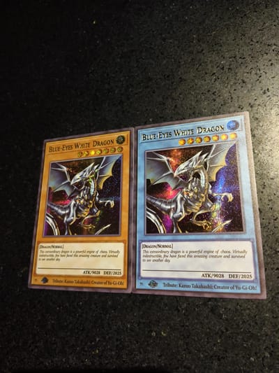 2 stuks/set Yu-gi-oh! Blauwe-Ogen Witte Draak Zelfbeheersing Verzamelen Handtekening Handel Flash Card Anime Cartoon Kerstmis Hoge Kwaliteit Cadeau