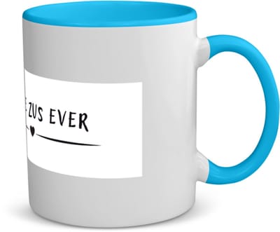 Akyol - beste zus ever koffiemok - theemok - blauw - Zus - sister - leuk cadeau voor je zus - 350 ML inhoud