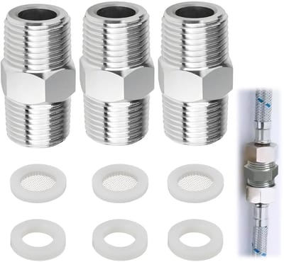 Dailygoods - Set van 3 Doucheslangverlengingen met Afdichtingen
