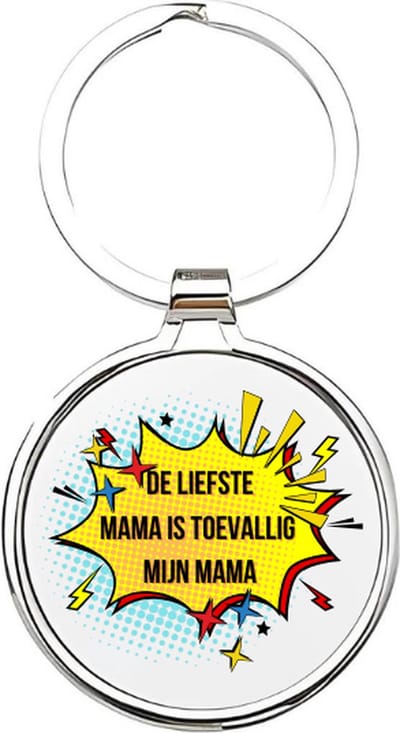 Akyol - de liefste mama is toevallig mijn mama Sleutelhanger - Moeder - mama - moeder sleutelhanger - mama sleutelhanger - sleutelhanger mam - familie sleutelhanger - moederdag cadeautje - mama cadeau - mom - stiefmoeder - schoonmoeder - 4 x 7,5 CM