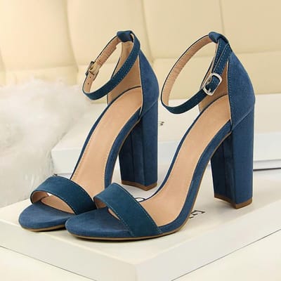 Zomer Grote Maten 34 -43 Vrouw 9 .5cm Dikke Hoge Hakken Sandalen Dames Blok Blauwe Hakken Pumps Dame Chunky Bourgondië Gele Schoenen 42