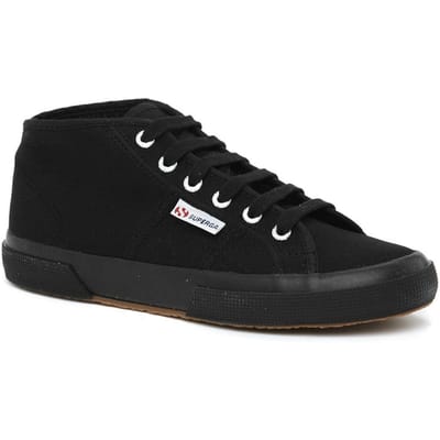 Superga Unisex 2754 Cotu Mid Cut Trainers voor volwassenen (Volledig zwart)