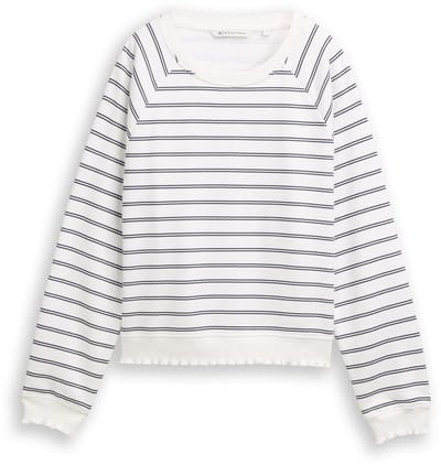 Tom Tailor Denim - Sweatshirt met streepjespatroon - Maat XXL - off white navy stripe