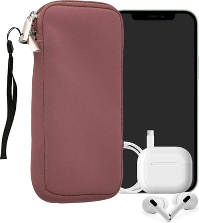 kwmobile telefoontasje universeel geschikt voor XL - 6,7/6,8" smartphones - 17,2 x 8,4 cm - Hoesje met rits en polslusje -In donkerroze -