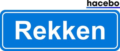 Hacebo - Plaatsnaam Sticker - 29x10 CM - Rekken sticker - Verkeersborden sticker - grappige cadeaus - Rekken