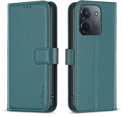 BINFEN Hoesje - Geschikt voor Xiaomi Redmi 15C Hoesje - BINFEN Color Book Case - Groen
