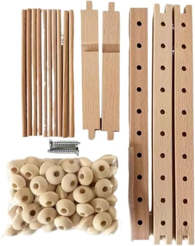 Telraam Houten Rekenrek - Chinese Rekenmachine - Rekenen Leren - 10 Staven 7 Kralen - 24 x 14 cm - Multicolor