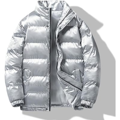 Jas Winter Katoen Gewatteerde Jas Heren Trend Mooie Trend Jas Warm Staande Kraag Katoen Gewatteerde Jas 4XL gray