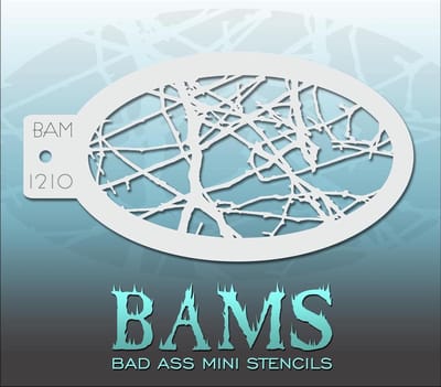 Bad Ass Stencil Nr. 1210 - BAM1210 - Schmink sjabloon - Bad Ass mini - Geschikt voor schmink en airbrush