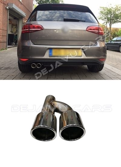 OEM Line® GTD Look Uitlaat tips eindstuk 76mm dubbel sierstuk RVS voor Volkswagen Golf 7