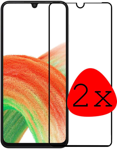 Screenprotector - 2 Stuks Geschikt voor Samsung Galaxy A33 - Full Cover - Beschermglas - Gehard Glas - Tempered Glass - Screen Protector