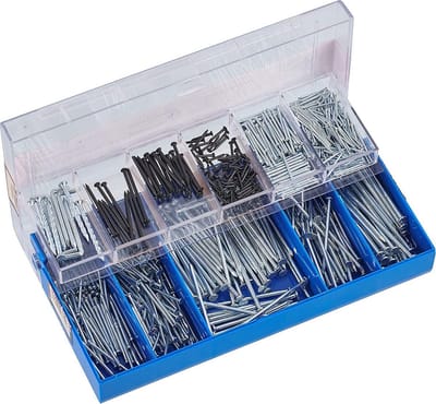 Connex Nagelassortiment 70-delig + 530 g - Nagel- en kamdoeleinden in een set - Voorgesorteerd in praktische kunststof doos - Geschikt voor huis, hobby & werkplaats/assortimentsdoos /
