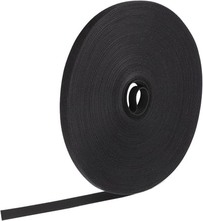 25 meter kabelbinders voor kabelorganisatie, 10 mm breed, herbruikbaar en stevig (Zwart)