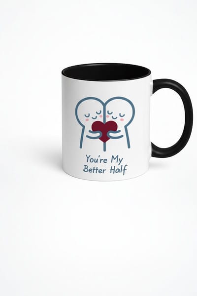 Mok 'You're My Better Half' - Liefdes Koppel Design - Romantisch Cadeau voor Geliefden
