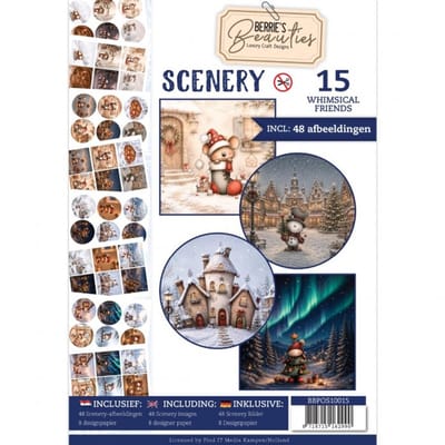 Push-Out Book Scenery 15 - Whimsical Friends - 48 prachtige, eenvoudig uit te drukken afbeeldingen - Gratis verzonden - BBPOS10015